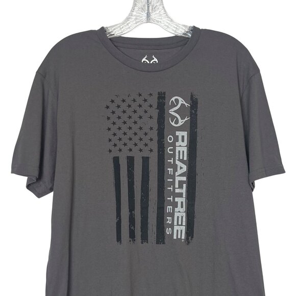 Realtree Outfitters Tshirt Mens Large Gray US Flag - Picture 3 of 7